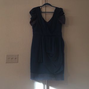 Blue pastel color silk dress
